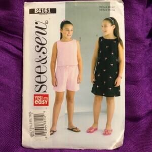 Butterick 4161 Pattern girls dress top shorts